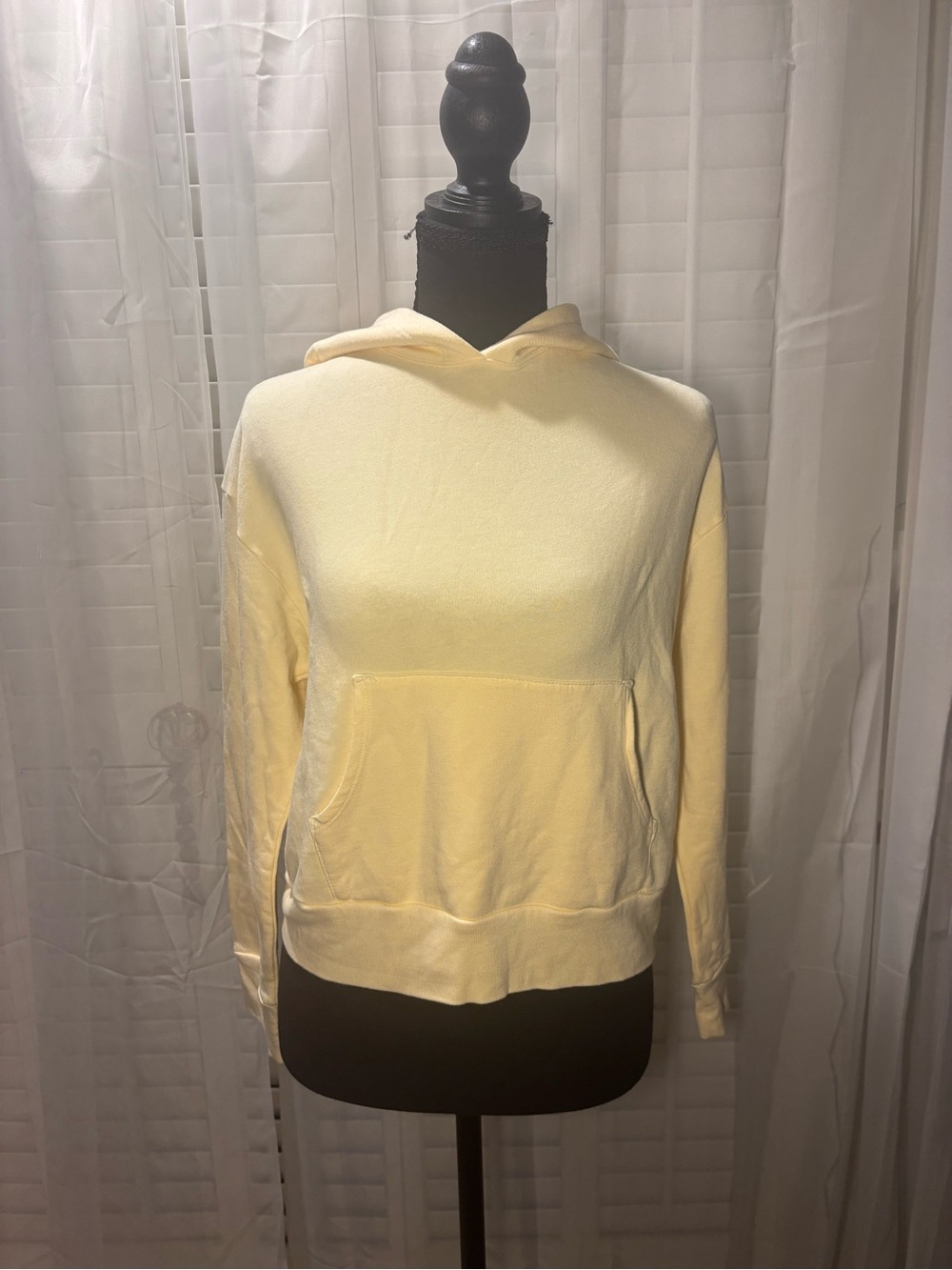 Monrow Soft Butter Yellow Hooded Pullover